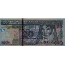 Guatémala - Pick 124b - 20 quetzales - 11/05/2011 - Série E C - Etat : NEUF