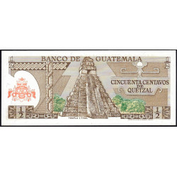 Guatémala - Pick 58c_5 - 0,50 quetzal - 06/01/1982 - Série V - Etat : NEUF