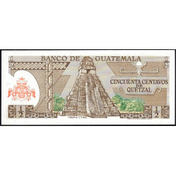 Guatémala - Pick 58c_5b - 0,50 quetzal - 06/01/1982 - Série V - Etat : NEUF
