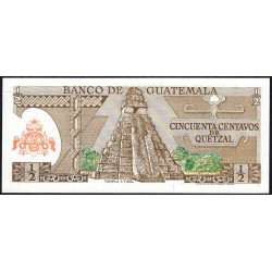 Guatémala - Pick 58c_6 - 0,50 quetzal - 06/01/1983 - Série W - Etat : NEUF