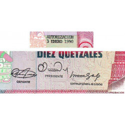 Guatémala - Pick 75b_3 - 10 quetzales - 03/01/1990 - Série EB - Etat : NEUF
