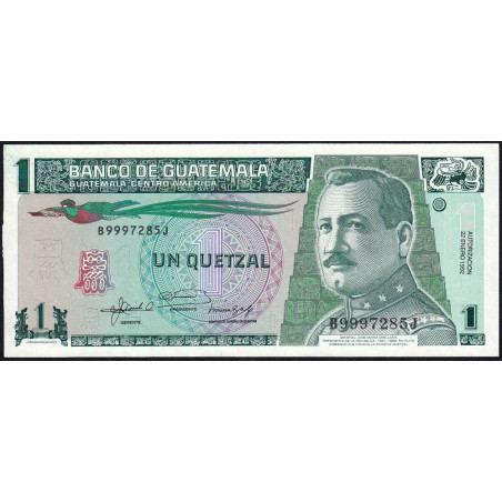 Guatémala - Pick 73c - 1 quetzal - 22/01/1992 - Série BJ - Etat : NEUF