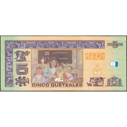 Guatémala - Pick 116 - 5 quetzales - 12/03/2008 - Série CD - Etat : NEUF
