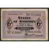 Guernesey - Pick 22 - 6 pence - Série C - 16/10/1941 - Etat : TB+