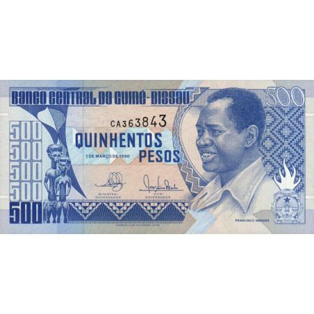 Guinée Bissau - Pick 12 - 500 pesos - Série CA - 01/03/1990 - Etat : NEUF