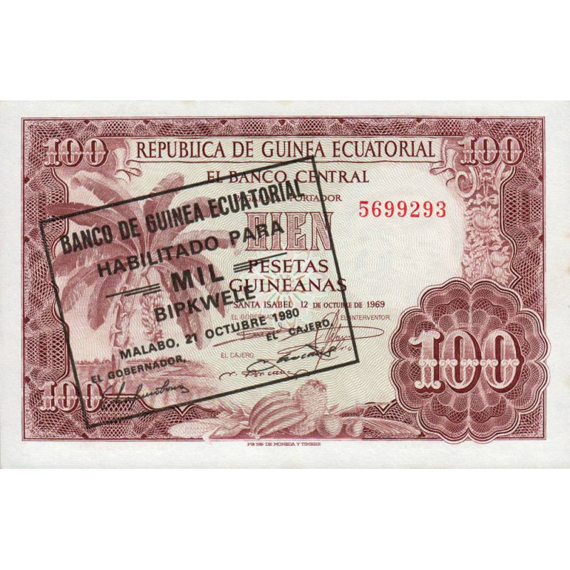 Guinée Equatoriale - Pick 18 - 1'000 bipkwele - 21/10/1980 - Etat : pr.NEUF