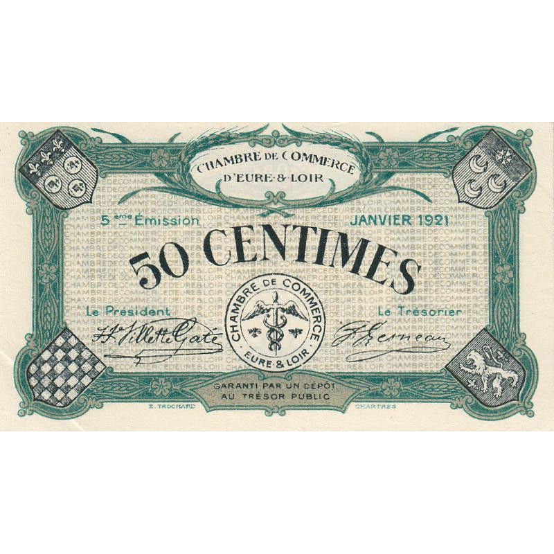 Chartres (Eure-et-Loir) - Pirot 45-11 - 50 centimes - 01/1921 - Etat : SUP+