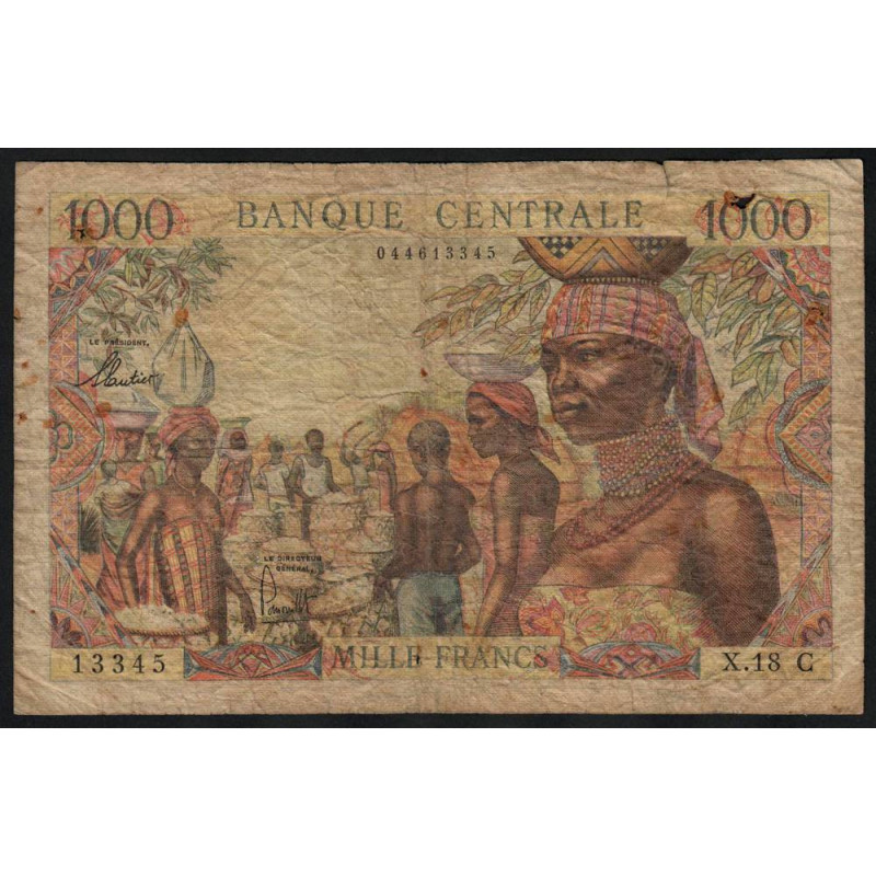 Congo (Brazzaville) - Afrique Equatoriale - Pick 5g - 1'000 francs - Série X.18 - 1966 - Etat : B