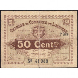 Libourne - Pirot 72-15 - 50 centimes - 3e série - 13/04/1915 - Etat : TB-