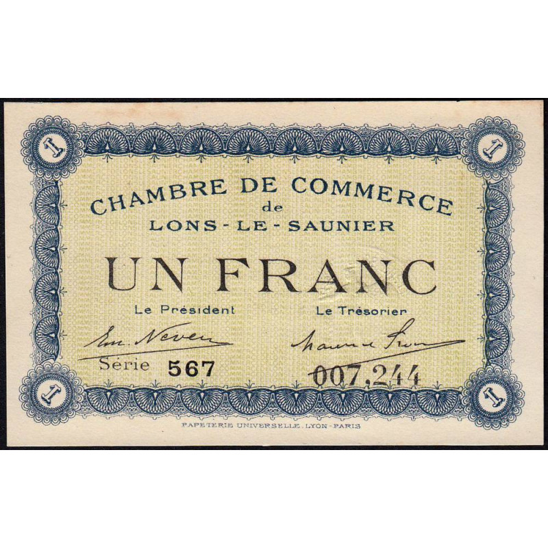 Lons-le-Saunier - Pirot 74-5 - 1 franc - Série 567 - Sans date - Etat : SUP