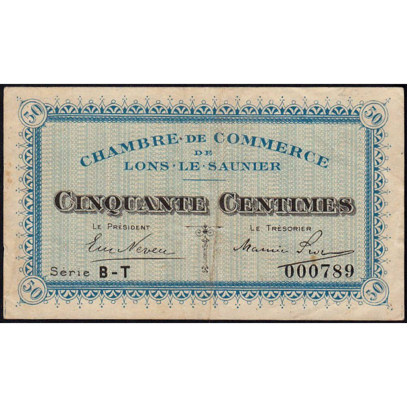 Lons-le-Saunier - Pirot 74-16 - 50 centimes - Série B-T - Sans date - Etat : TTB-