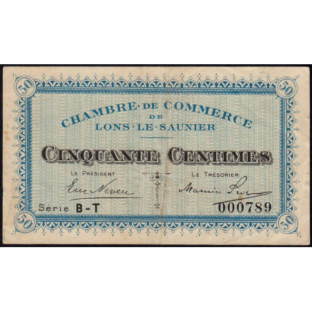 Lons-le-Saunier - Pirot 74-16 - 50 centimes - Série B-T - Sans date - Etat : TTB-