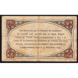 Lorient (Morbihan) - Pirot 75-29 - 50 centimes - Série C - 02/09/1919 - Etat : TB-