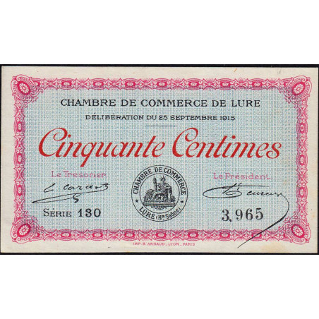 Lure - Pirot 76-1 - 50 centimes - Série 130 - 25/09/1915 - Etat : SPL