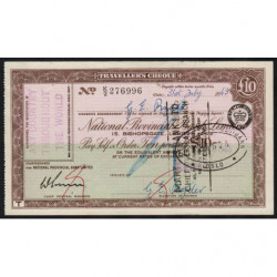 Grande-Bretagne - Chèque Voyage - National Provincial - 10 pounds - 1963 - Etat : SUP