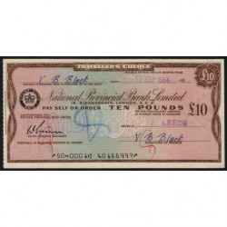 Grande-Bretagne - Chèque Voyage - National Provincial - 10 pounds - 1964 - Etat : SPL