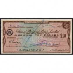 Grande-Bretagne - Chèque Voyage - National Provincial - 10 pounds - 1965 - Etat : SUP