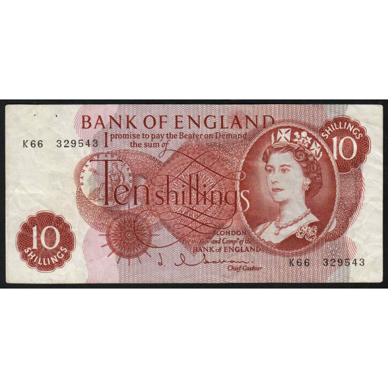 Grande-Bretagne - Pick 373b1 - 10 shillings - 1963 - Etat : TB+