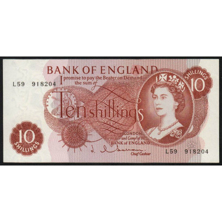 Grande-Bretagne - Pick 373b1 - 10 shillings - 1963 - Etat : NEUF