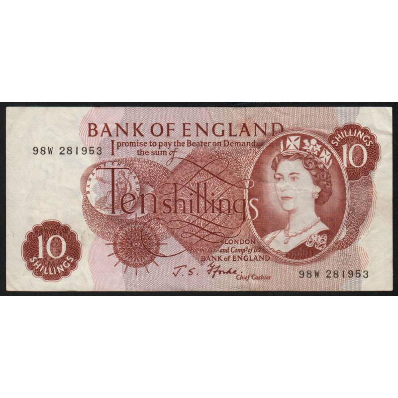 Grande-Bretagne - Pick 373c1 - 10 shillings - 1967 - Etat : TB+