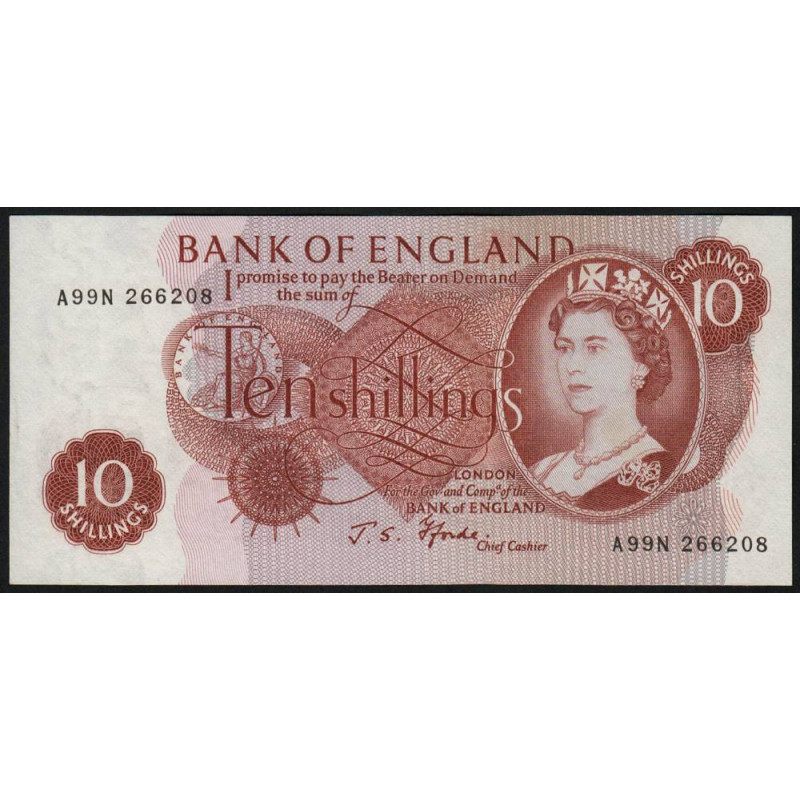 Grande-Bretagne - Pick 373c2 - 10 shillings - 1967 - Etat : NEUF