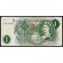 Grande-Bretagne - Pick 374c - 1 pound - 1963 - Etat : TB-