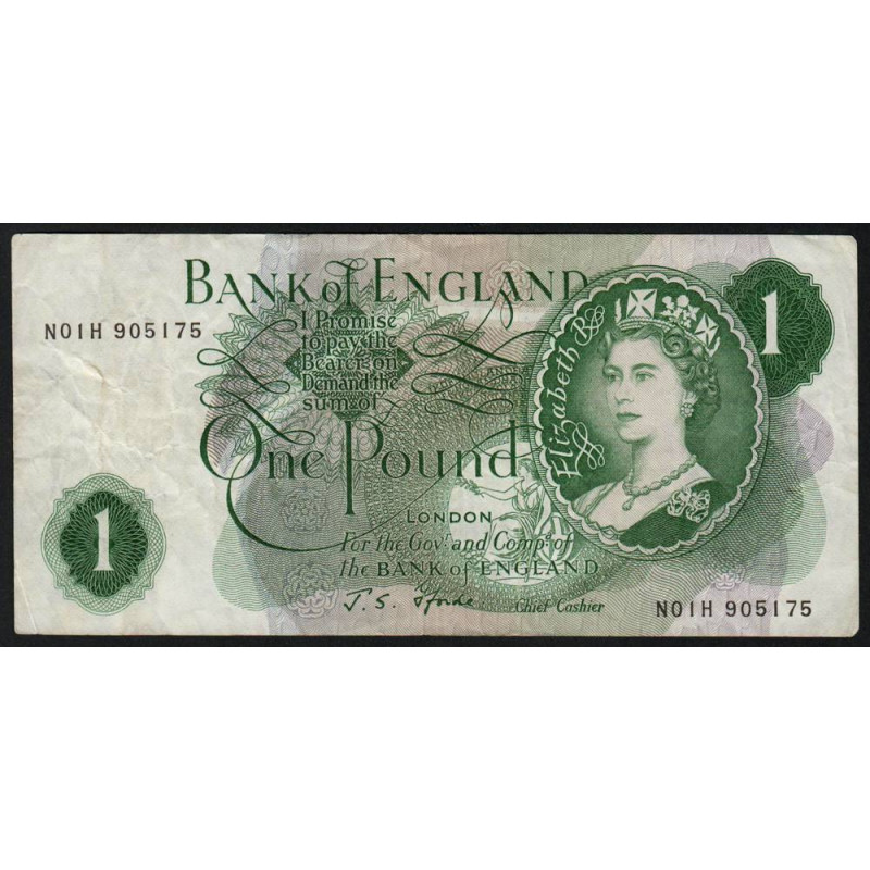 Grande-Bretagne - Pick 374e2 - 1 pound - 1967 - Etat : TB+