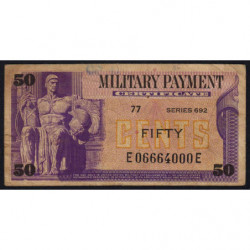 Etats Unis d'Amérique - Militaire - Pick M94 - 50 cents - Séries 692 - 07/10/1970 - Etat : B+
