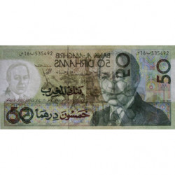 Maroc - Pick 61a - 50 dirhams - Série S16B - 1987 - Etat : SPL