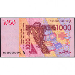 Côte d'Ivoire - Pick 115Aa épreuve fautée - 1'000 francs - 2003 - Etat : SUP+