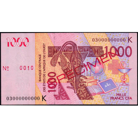 Sénégal - Pick 715KaS - 1'000 francs - 2003 - Spécimen - Etat : SUP+