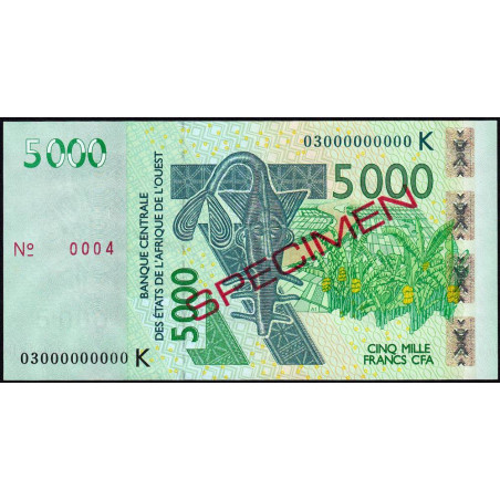 Sénégal - Pick 717KaS - 5'000 francs - 2003 - Spécimen - Etat : SUP+