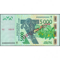 Togo - Pick 817TaS - 5'000 francs - 2003 - Spécimen - Etat : SUP+