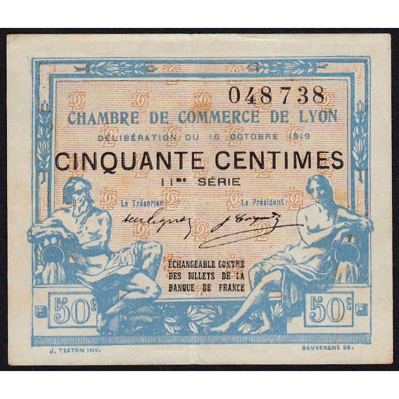 Lyon - Pirot 77-18 - 50 centimes - 11me série - 16/10/1919 - Etat : TTB