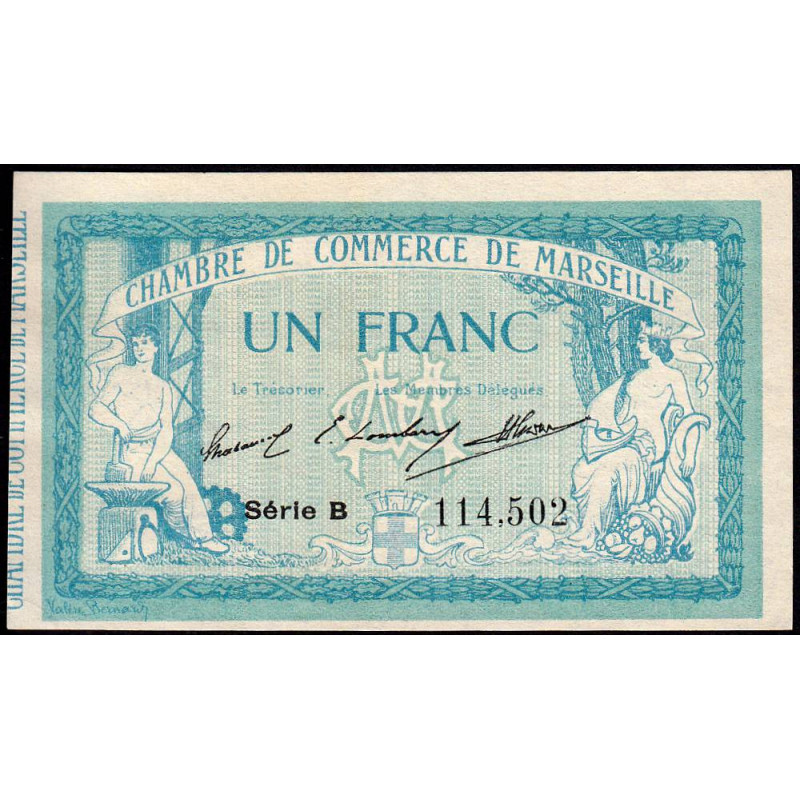 Marseille - Pirot 79-11 variété - 1 franc - Série B - 12/08/1914 - Etat : NEUF