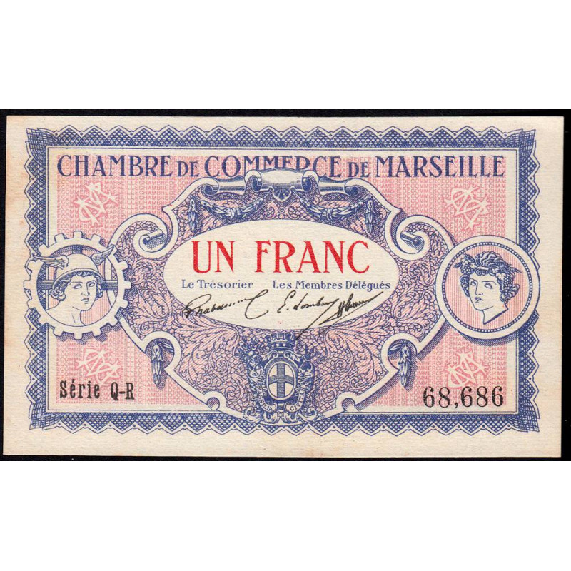 Marseille - Pirot 79-70  - 1 franc - Série Q-R - 05/06/1917 - Etat : SPL