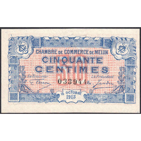 Melun - Pirot 80-1 - 50 centimes - 15/10/1915 - Etat : SUP+