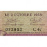 Guinée - Pick 7 - 100 francs - Série C 47 - 02/10/1958 - Etat : TTB