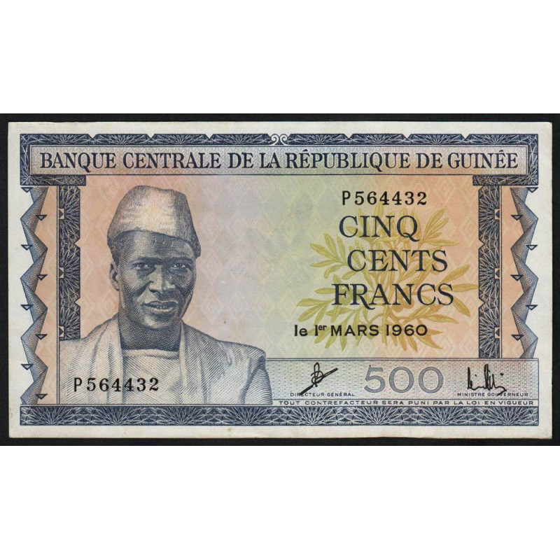 Guinée - Pick 14a - 500 francs - Série P - 01/03/1960 - Etat : SUP+