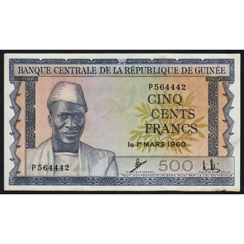 Guinée - Pick 14a - 500 francs - Série P - 01/03/1960 - Etat : SUP+