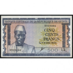 Guinée - Pick 14a - 500 francs - 1960 - Etat : SPL