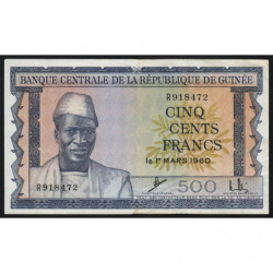 Guinée - Pick 14a - 500 francs - 1960 - Etat : TTB