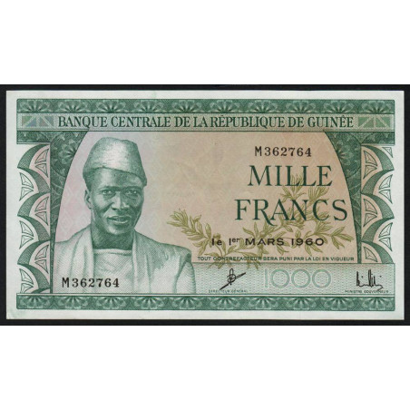 Guinée - Pick 15a - 1'000 francs - Série M - 01/03/1960 - Etat : SPL+