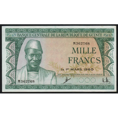 Guinée - Pick 15a - 1'000 francs - Série M - 01/03/1960 - Etat : SPL+