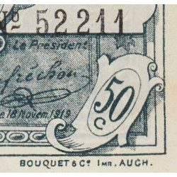 Auch (Gers) - Pirot 15-5 - 50 centimes - Série G - 18/11/1914 - Etat : SPL