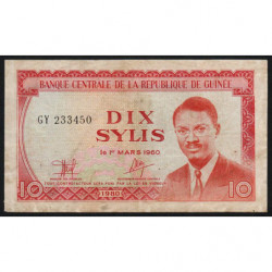 Guinée - Pick 23a - 10 sylis - 1980 - Etat : TB-