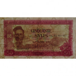 Guinée - Pick 25a - 50 sylis - Série DD - 1980 - Etat : TB