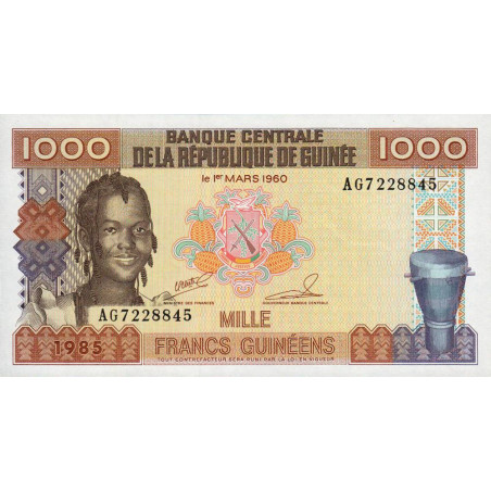 Guinée - Pick 32a_1 - 1'000 francs guinéens - Série AG - 1985 - Etat : NEUF