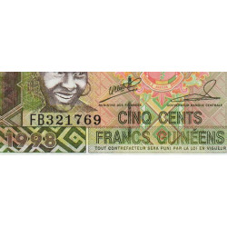 Guinée - Pick 36_2 - 500 francs guinéens - Série FB - 1998 - Etat : NEUF