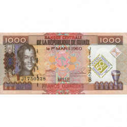 Guinée - Pick 43a - 1'000 francs guinéens - Série JT - 01/03/2010 - Commémoratif - Etat : NEUF